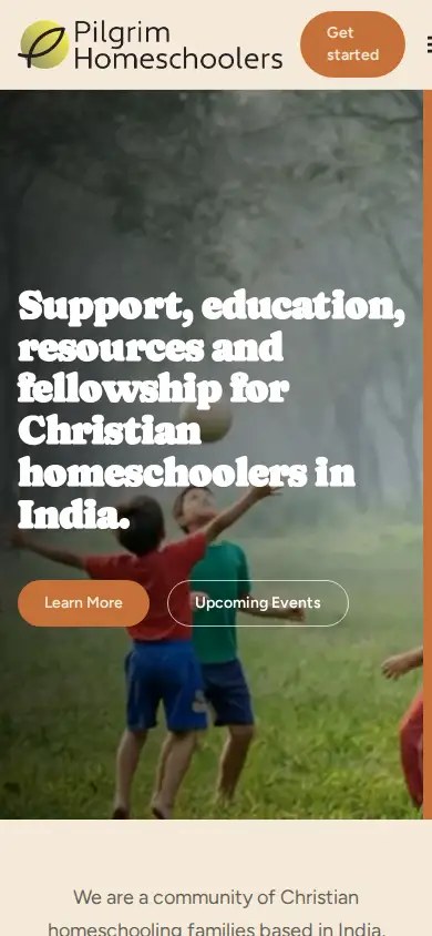 Pilgrim Homeschoolers mobile website